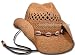 Western Style Raffia Hat with Sea Shells Band