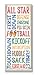 The Kids Room by Stupell All Star Football Typography Rectangle Wall Plaque, 7 x 0.5 x 17, Proudly Made in USA