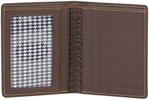 Boconi Bryant Compact RFID Wallet (Antique Mahogany w/ houndstooth)