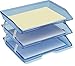Acrimet Facility 3 Tier Letter Tray, Side Load, Letter Size/A4, Desktop File Organizer, Plastic (Clear Blue Color)