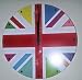 Funky Colourful Union Jack Wall Clock -  Featuring the British Flag in Bright Fun Colours