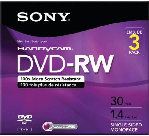 Sony 3DMW30R2HC 3-Pack 8cm DVD-RW with Hangtab PC, Personal Computer