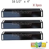 bbq factory&reg; Replacement Porcelain Steel BBQ Gas Grill Heat Plate / Heat Shield JPX151 (3-pack) Select Gas Grill Models By BBQ Grillware, Grill Chef , Perfect Flame, Uniflame and Others
