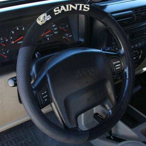New Orleans Saints Black Steering Wheel Cover