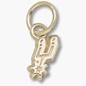 San Antonio Spurs 1/4" Logo Charm - Gold Plated Jewelry