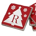 Holiday Coaster Set Tree R - Red