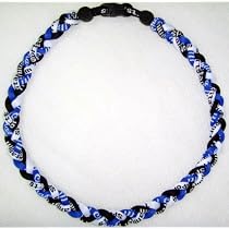 Tornado Titanium Baseball Necklace Royal Black White 18"