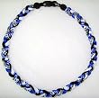 Tornado Titanium Baseball Necklace Royal Black White 18