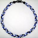 Tornado Titanium Baseball Necklace Royal Black White 18"