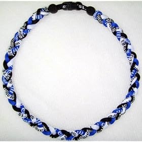  Tornado Titanium Baseball Necklace Royal Black White 18