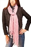 Womens Long Fringe Lightweight Crinkle Scarf Wrap Shawl Accessory