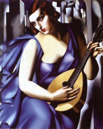 Femme a Guitare Styles Art Poster Print by Tamara de Lempicka, 16x20