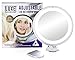 Luxe Harbour Lighted Makeup Mirror - 7x Magnification & Adjustable Locking Suction Cup - Travel Vanity, Modern Tap Light Magnifying Bathroom, Bonus Compact Mirror - Top Gifts for Women