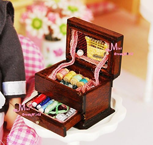 Vintage Sewing Needlework Needle Kit Box 1:12 Dollhouse Miniature Height 2.2cm