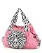 Flower Zebra Handbags Animal Print Purse Rhinestone Hobo Bag