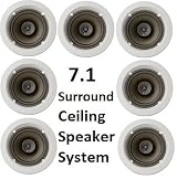 Niles 7.1 Ceiling Mount Surround Sound System - (Set of Seven) CM610 2-Way Coaxial 6-inch Speakers, White-Paintable