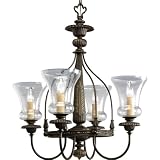 Progress Lighting P4407-77 4-Light Fiorentino Chandelier, Forged Bronze
