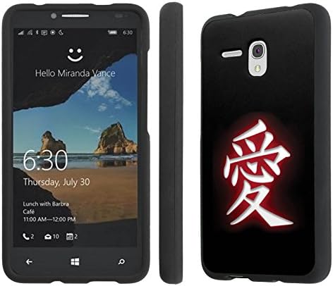 Alcatel One Touch Fierce XL Case, [NakedShield] [Black] Total Armor Protection Case - [Love Kanji] for Alcatel One Touch Fierce XL