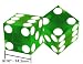 Set of 2 Casino Precision Dice - Green Translucent - 9/16" - 14.2mm