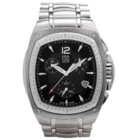 ESQ by Movado Men's Bracer Stainless Steel Bracelet Black Dial Watch #07301242