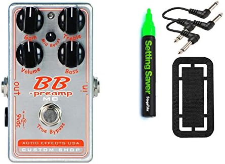 Xotic Effects BB Preamp MB OD Pedal Bundle w/ 4 free Items: StageTrix Setting Saver Pen, StageTrix Pedal Fastener, 2x Hosa Patch Cables