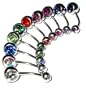 Body Colorz&trade; Lot of 10 Double Jeweled Gem Belly Navel Rings 14g 7/16"