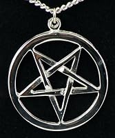 Inverted Woven Pentagram Necklace Goth Black Metal  from Dysfunctional Doll