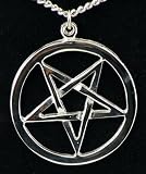 Inverted Woven Pentagram Necklace Goth Black Metal New