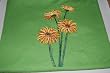 Embroidered Light Green T with Multi-color flowers Adult-L