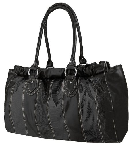 EyeCatchBags – Bella Patent Faux Leather Womens Shoulder Bag Handbag Black