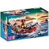 Playmobil - 5137 - Jeu de construction - Barque des pirates avec requin-marteau