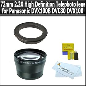 72mm 2.2X High Definition Telephoto lens for Panasonic AG-DVX100B DVC80 DVX100