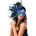 Blue Sequin Feather Mardi Gras Mask