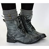 Womens Military Style Army Combat Lace Up Ankle Worker Boots Size 3 4 5 6 7 8