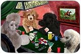 Home of Poodles Tempered Cutting Board 4 Dogs Playing Poker