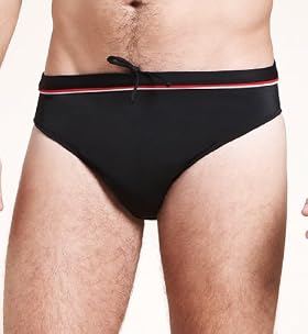 Blue Harbour Drawstring Stripe Swim Briefs