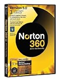 Norton 360 v5.0 (Free Update to v6.0), 1 User, 3 PCs 1 Year Subscription (PC) (Includes 5GB Norton Online Backup)