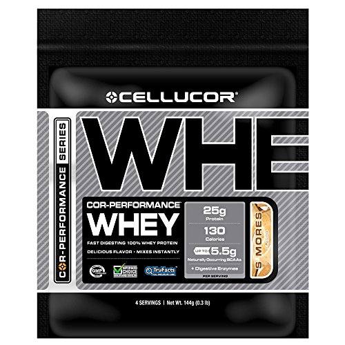 Cellucor COR-Performance Whey Protein Powder, Pure Whey Protein Isolate & Whey Concentrate, 4 Servings, S'mores, G3