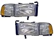 1994-1998 (1994 1995 1996 1997 1998 94 95 96 97 98) Dodge Ram Pickup Headlight Headlight assembly with side marker light - One Pair(Both Driver and Passenger Sides) - DOT Certified Headlight