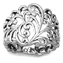 Sterling Silver Scroll Design Floral Ring