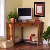 Mission Oak Corner Desk - Southern Enterprises HO6041