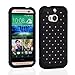 Fosmon HYBO-SD Diamond Star Design Hybrid Case for HTC One (M8) 2014 - Retail Packaging (Black)