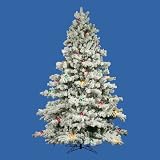 9' Pre-Lit Flocked Alaskan Pine Christmas Tree - Multi Color G50 Lights