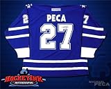 Michael Peca Autographed/Hand Signed Toronto Maple Leafs Blue Jersey