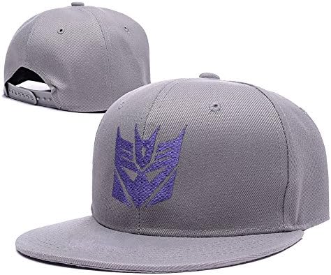 HAIHONG Transformers Decepticon Logo Adjustable Snapback Embroidery Hats Caps - Grey