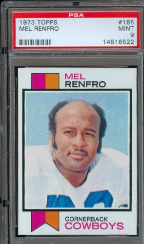 1973 Topps #185 Mel Renfro Dallas Cowboys Football Card Professionally Graded PSA 9 Mint