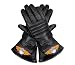 Embroidered 'Flame Skull' Lined Leather Motorcycle Gloves