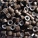 200 PCS 5mm Medium brown #4 Color Silicone Lined Micro Rings Links Beads Linkies For I Tip Bonded Feather Hair Extensions