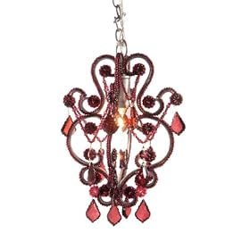 Square Nest Mini Burgundy Chandelier by Square Nest
