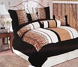 High Quality Queen Size Micro Suede Black / Light Brown / Beige Strip Patch ....